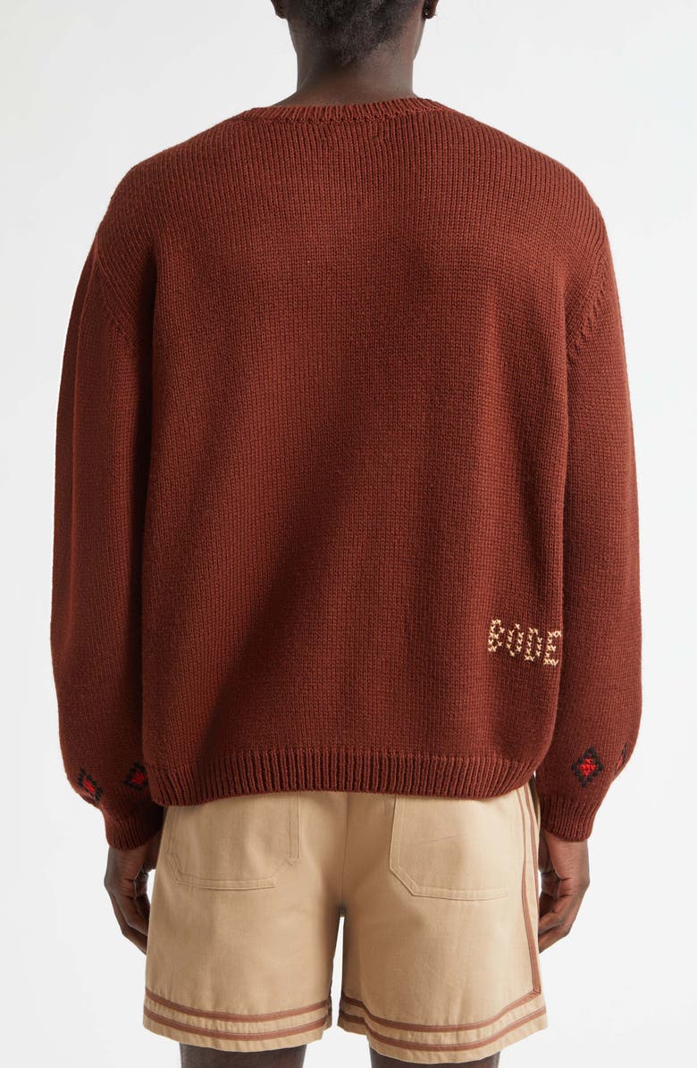 Bode Scottie Wool Sweater, Alternate, color, Brown