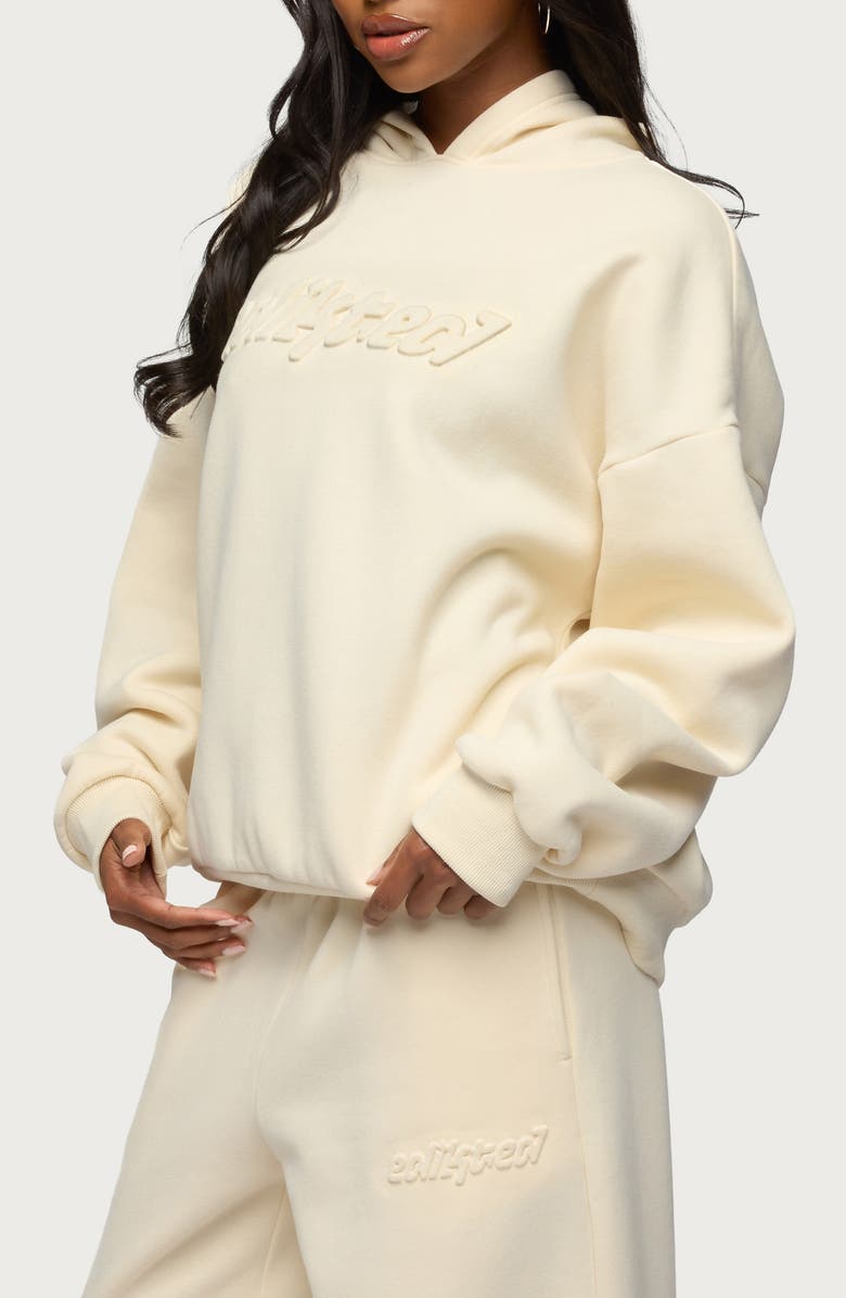 EDIKTED Totally Edikted Embossed Hoodie, Alternate, color, 