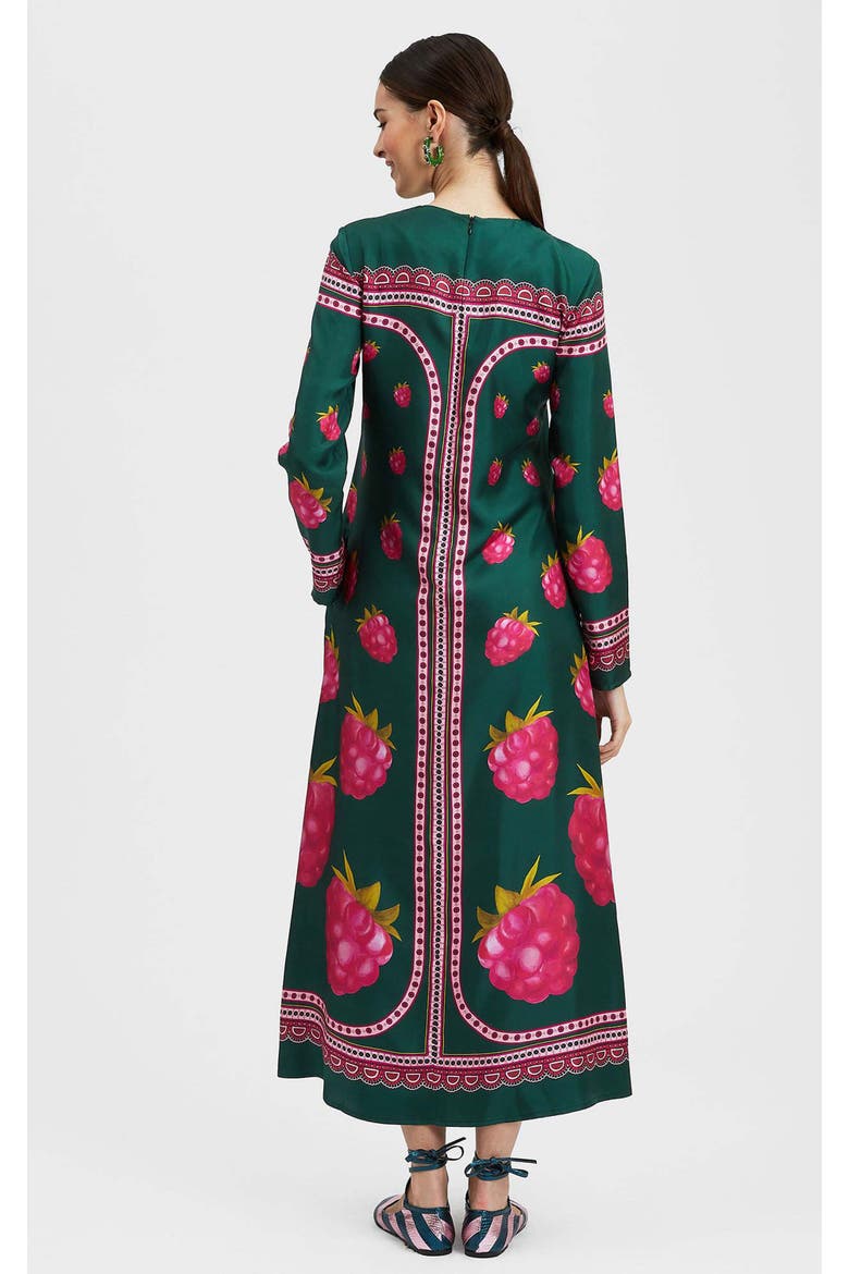 Long Sleeve Swing Dress, Alternate, color, Lamponi Placée Emerald