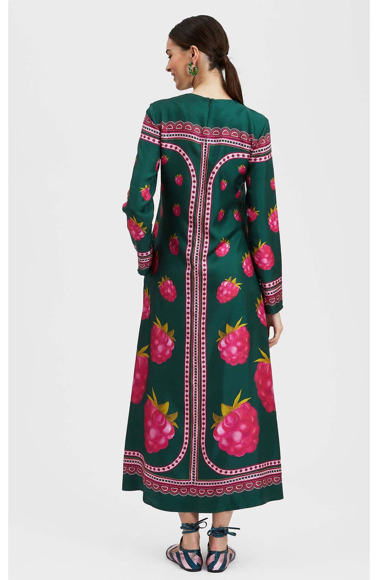 La DoubleJ Long Sleeve Swing Dress, Alternate, color, Lamponi Placée Emerald