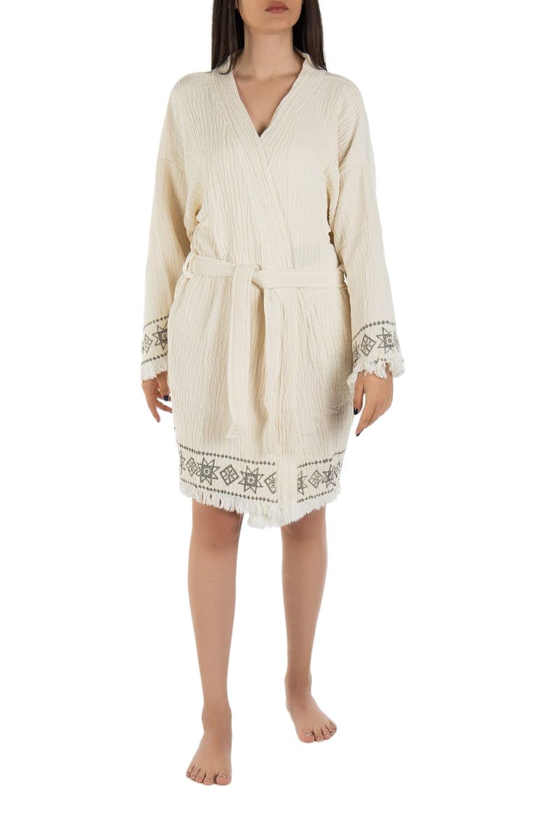 Melly - Mandala Pattern Handmade Cotton Robe Cover-Up, Alternate, color, Off-White