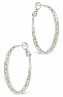 Sterling Forever Scarlett Interlaced Design Hoop Earrings
