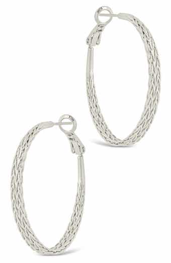 Sterling Forever Scarlett Interlaced Design Hoop Earrings