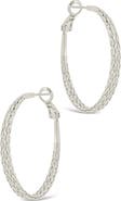 Sterling Forever Scarlett Interlaced Design Hoop Earrings