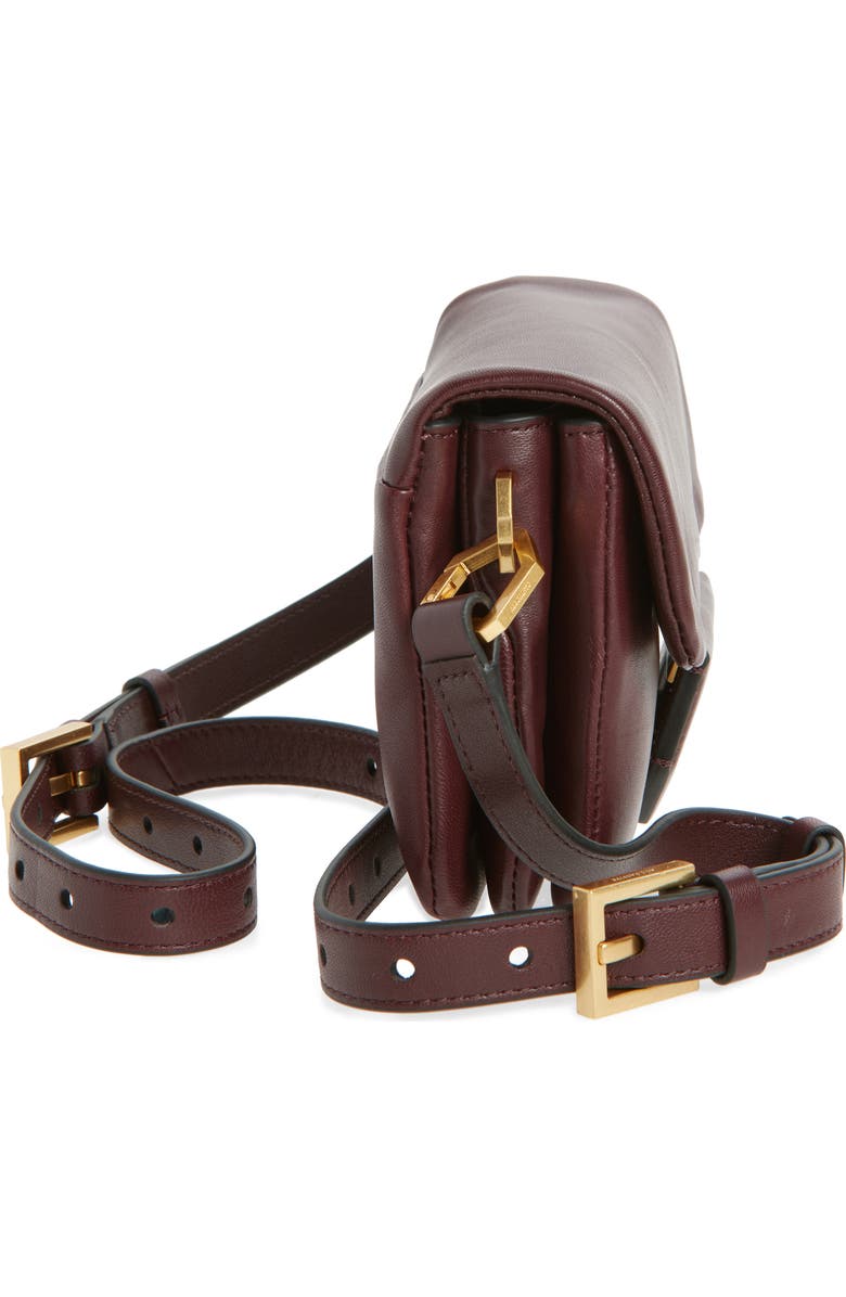 AllSaints Jupiter Leather Crossbody Bag, Alternate, color, Dark Red