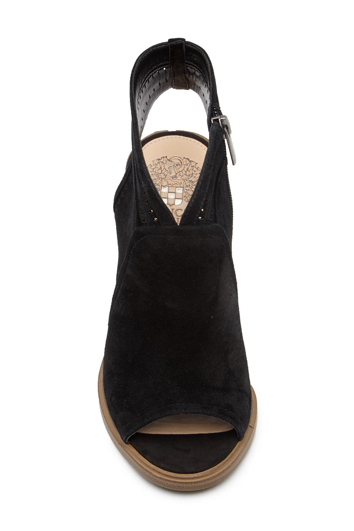 Vince Camuto Koral Heeled Peep Toe Suede Bootie, Alternate, color, 