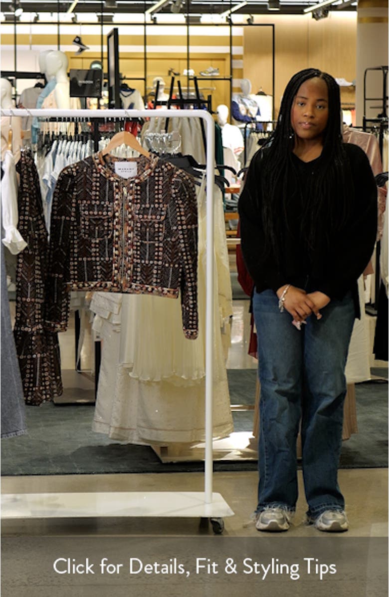 Christy Floral Stud Detail Quilted Jacket, sales video thumbnail