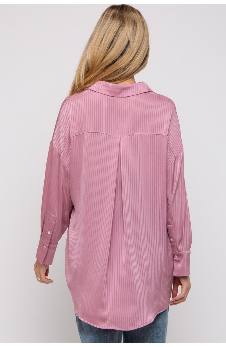 PinkBlush Striped Button Up Top, Alternate, color, Mauve