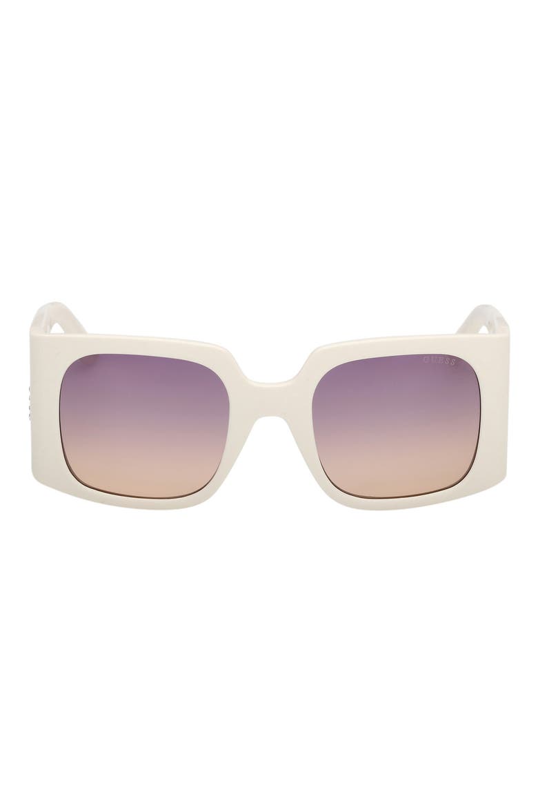 Square Sunglasses, Main, color, WHITE / GRADIENT OR MIRROR VIOLET