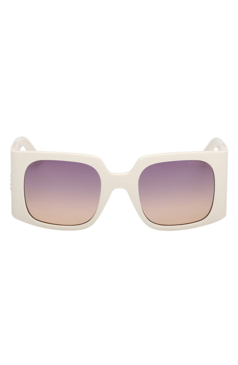 GUESS Square Sunglasses, Main, color, White / Gradient