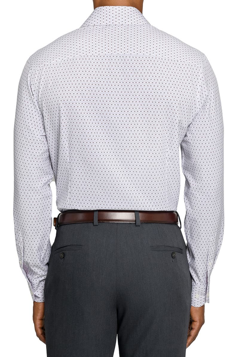 W.R.K Regular Fit Duo Geo Print Performance Dress Shirt, Alternate, color, White/ Black/ Red