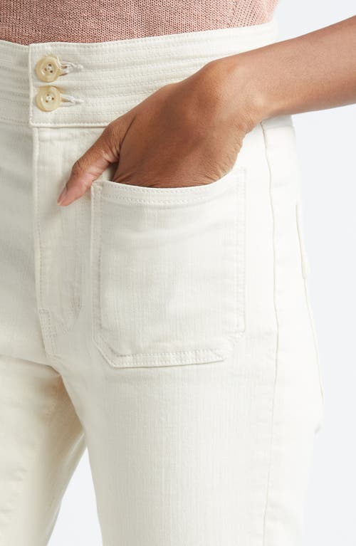 Veronica Beard Beverly Patch Pocket Skinny Flare Jeans In Ecru