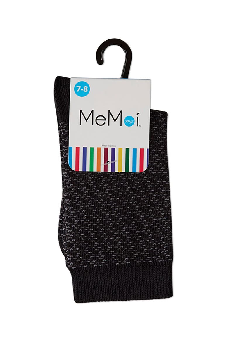Kid's Bicolor Dashline Crew Socks, Alternate, color, Black-Gray
