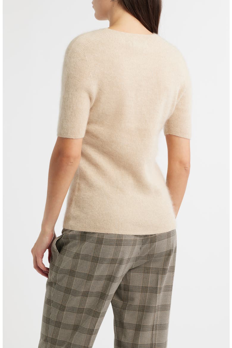 The Yelena Short Sleeve Cashmere Sweater, Alternate, color, SPUN BEIGE