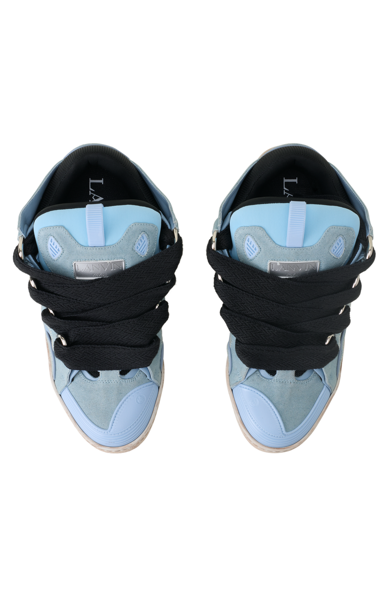 Lanvin Curb Canvas Sneakers, Alternate, color, Blue/Amber