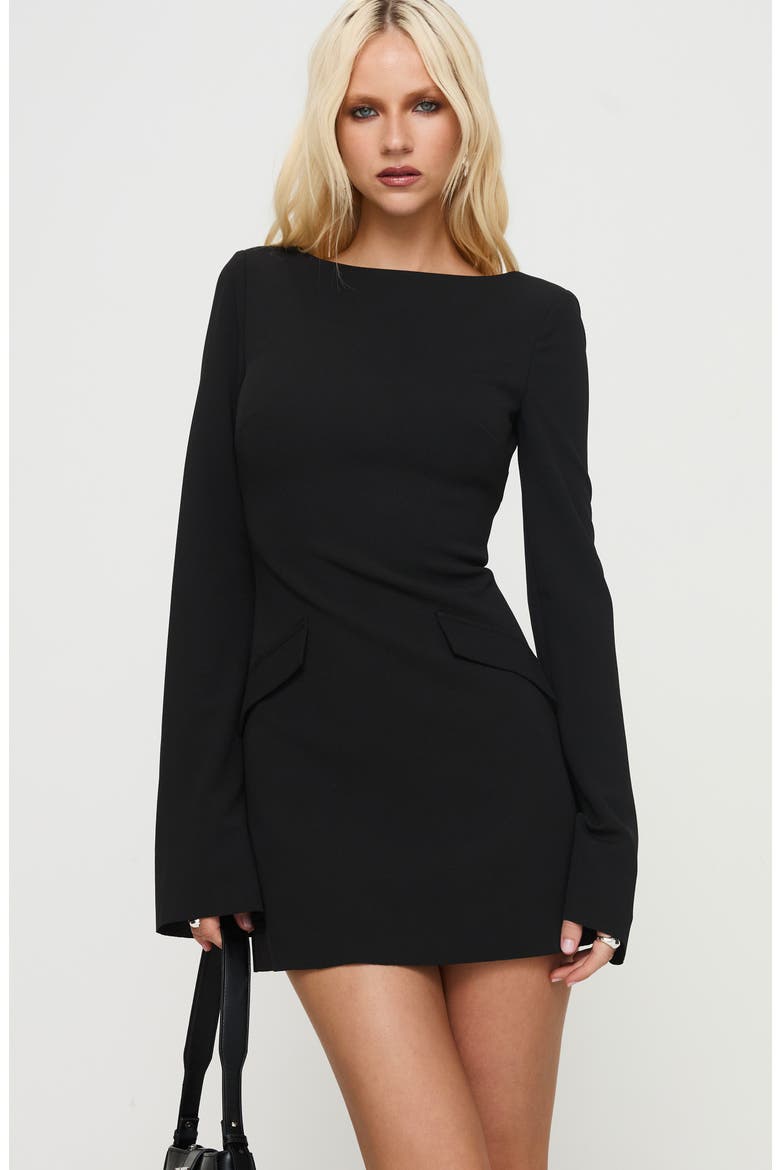 Carters Long Sleeve Minidress, Alternate, color, BLACK