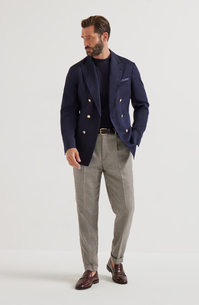 Brunello Cucinelli Twill unconstructed blazer, Alternate, color, Navy Blue