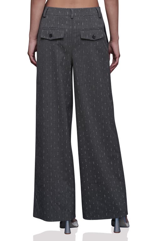 Avec Les Filles Pinstripe Pleated Wide Leg Pants In Gray