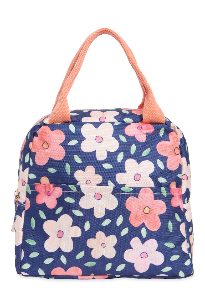 Lunch Tote, Main, color, NAVY BOLD FLORAL