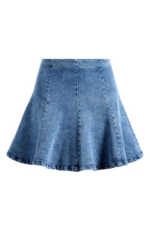 Steve Madden Hadley Flare Denim Miniskirt In Acidwash Denim