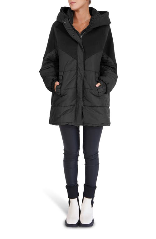 Belle & Bloom Say It Again Wool Blend Detail Quilted Jacket In Black