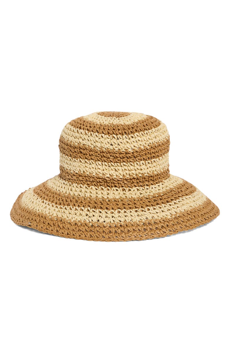San Diego Hat Stripe Sun Hat, Alternate, color, Natural