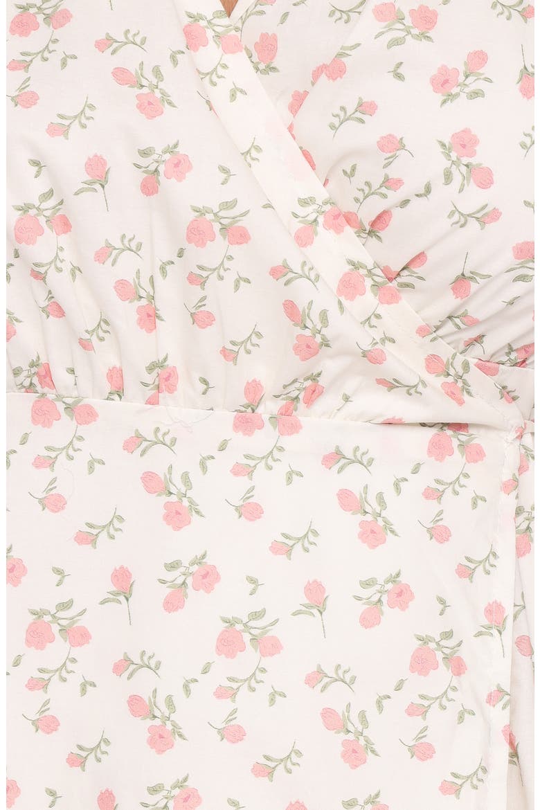 Mabella Cotton Midi Dress, Alternate, color, PEACH DITSY FLORAL