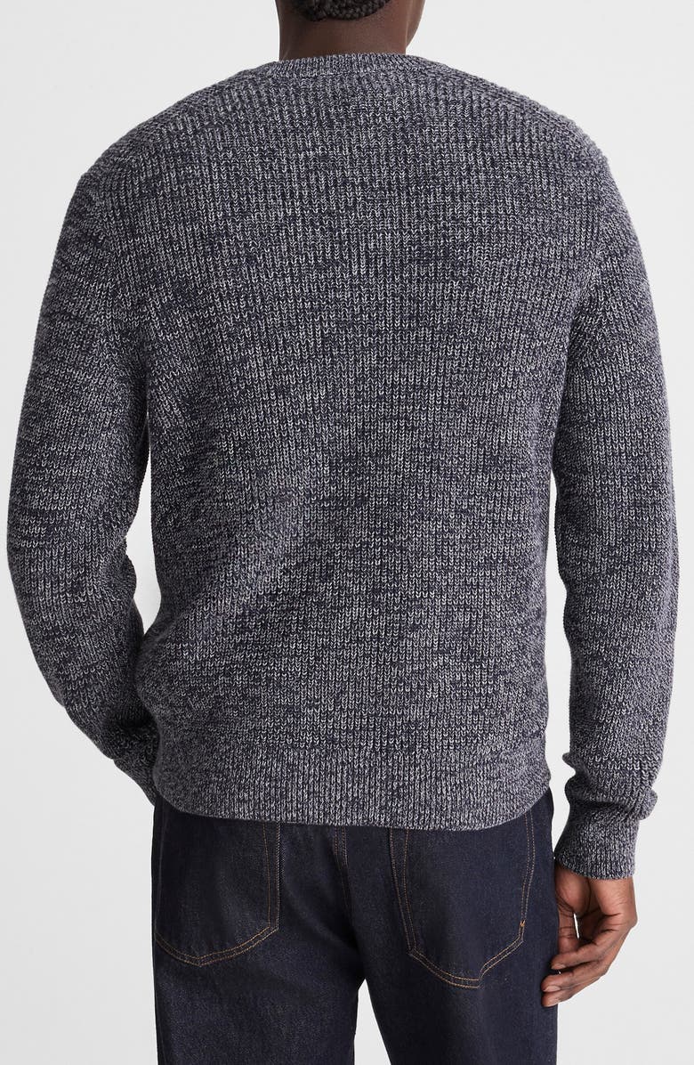 Madewell Marled Cotton Shaker Stitch Crewneck Sweater, Alternate, color, Ink Marl