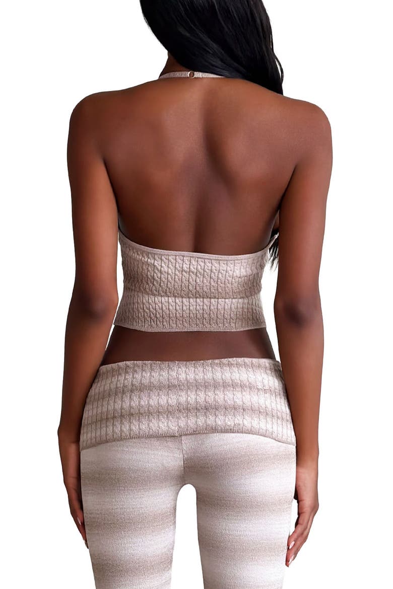 Marissa Stripe Knit Halter Cami, Alternate, color, TAUPE OMBRE STRIPE