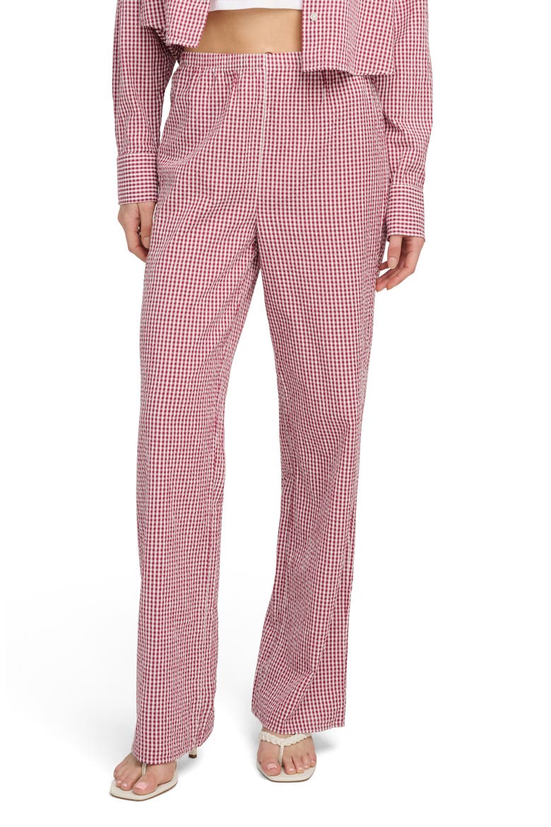 The Everything Straight Leg Pants, Main, color, RASPBERRY/ WHITE