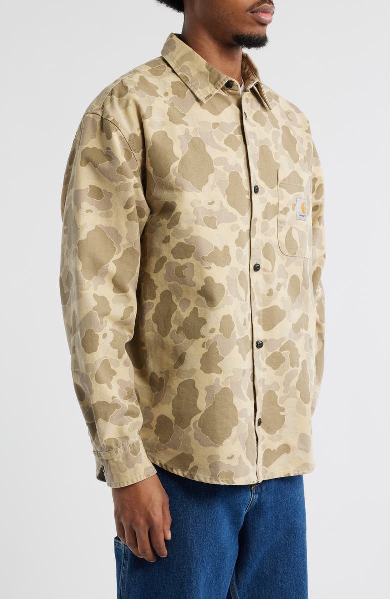 Camo Duck Cotton Canvas Button-Up Shirt