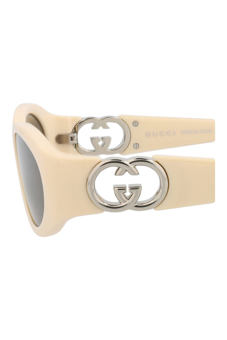 54mm Oval Sunglasses, Alternate, color, IVORY IVORY GREY