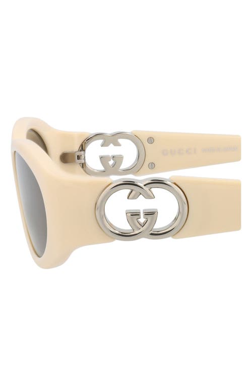 Gucci 54mm Oval Sunglasses In Gray