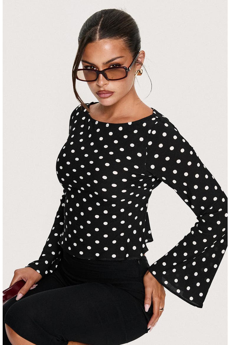 Lady Lady Backless Long Sleeve Top, Alternate, color, MULTI