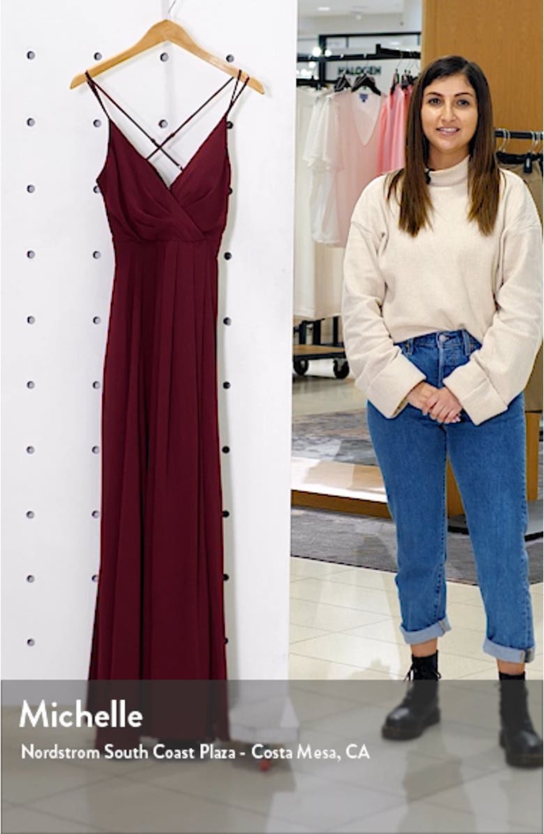 Faux Wrap Sleeveless Chiffon Gown, sales video thumbnail