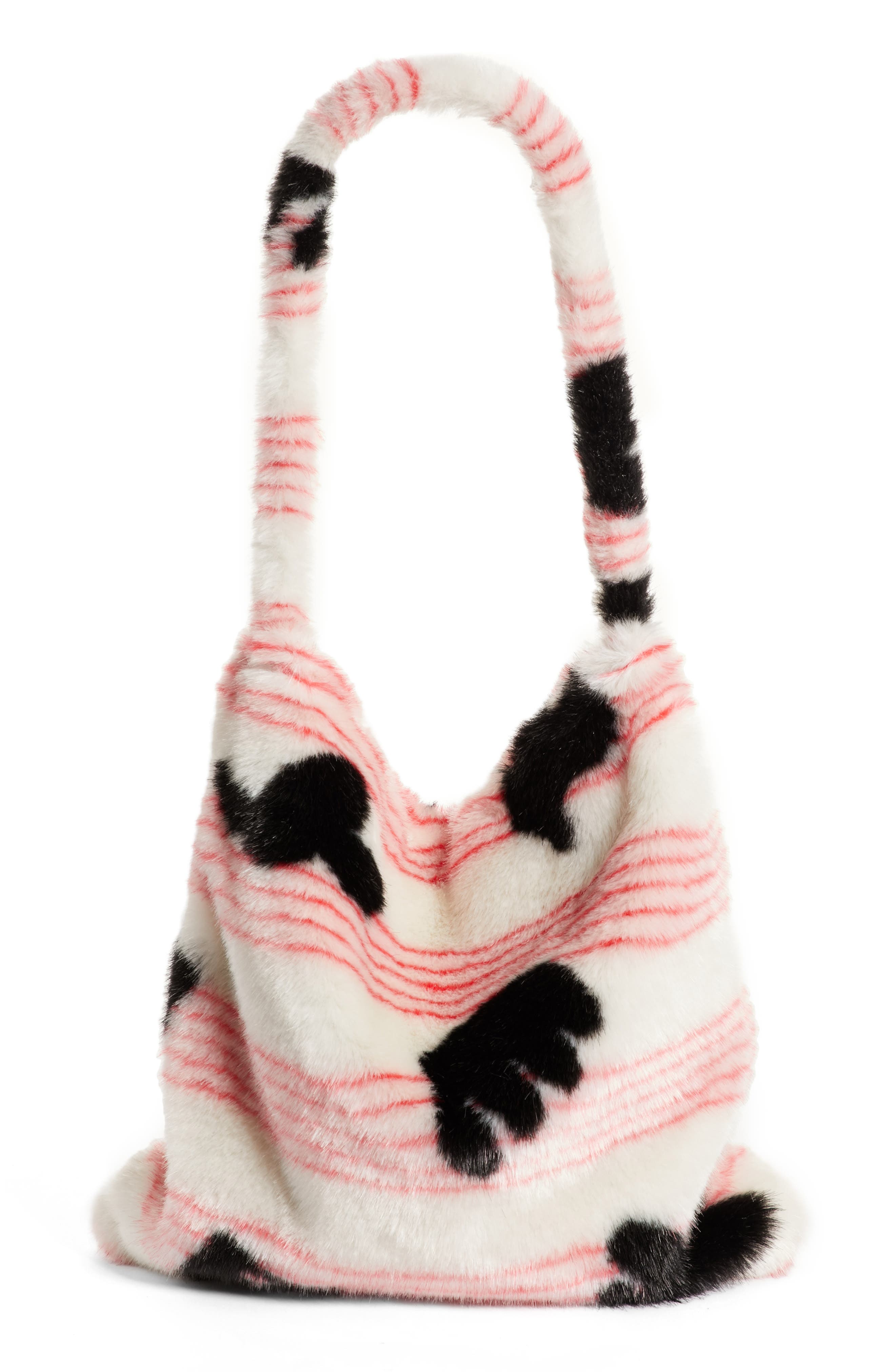Shrimps Isabella Large Faux Fur Tote, Main, color, 