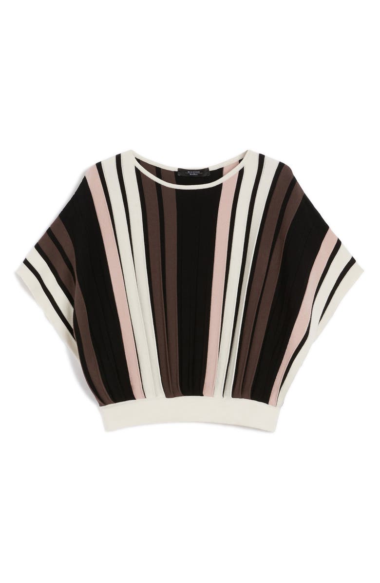 Weekend Max Mara Pegola Stripe Crop Knit Top, Alternate, color, Black Multi Colour