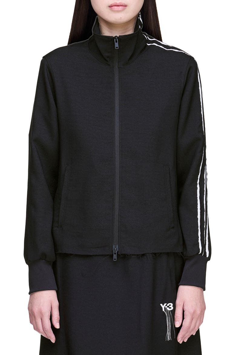 3-Stripes Track Jacket, Main, color, BLACK/