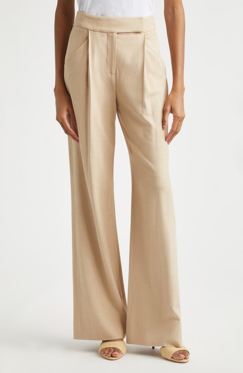 Veronica Beard Marbeau High Waist Wide Leg Pants, Main, color, Stone Khaki