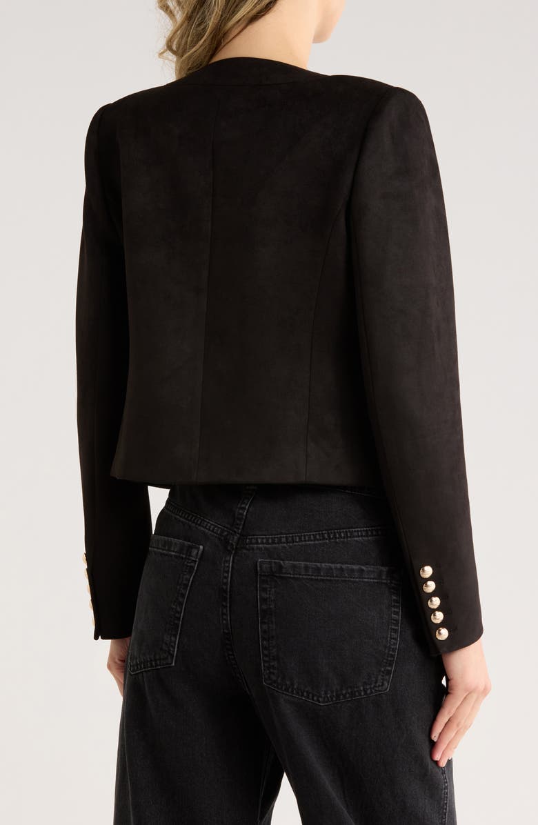 JASON WU Crop Faux Suede Jacket, Alternate, color, Black