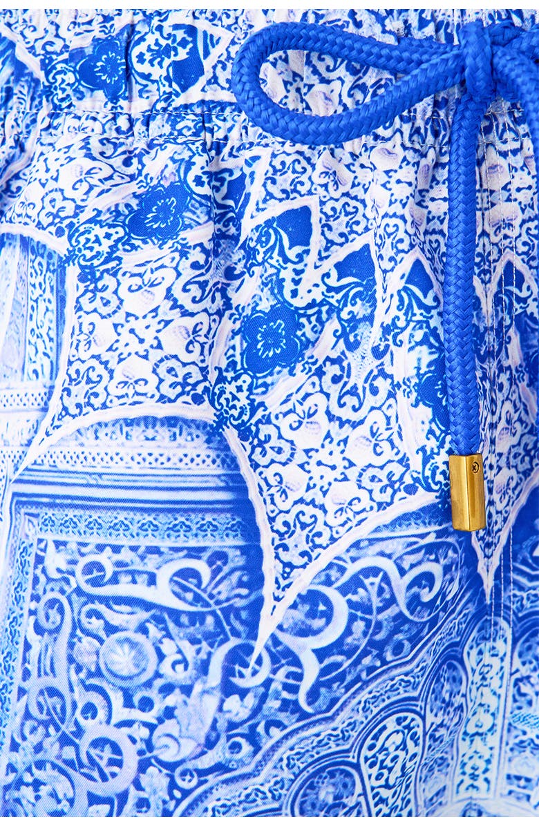 Camilla Mid Length Boardshort With Elastic Waist, Alternate, color, The Bosphorous