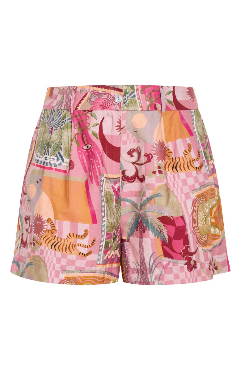 City Chic Isabel Mix Print Shorts, Alternate, color, Pink Dreamscape