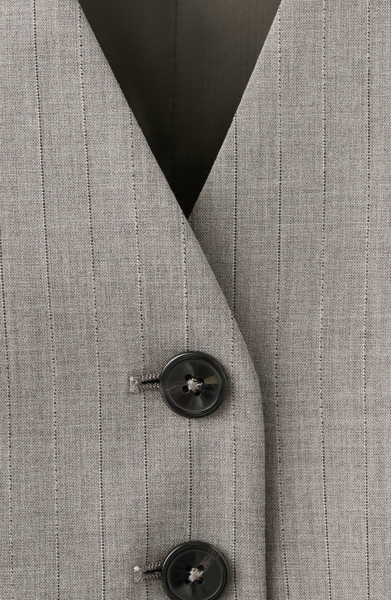 MANGO Pinstripe Vest, Alternate, color, Grey
