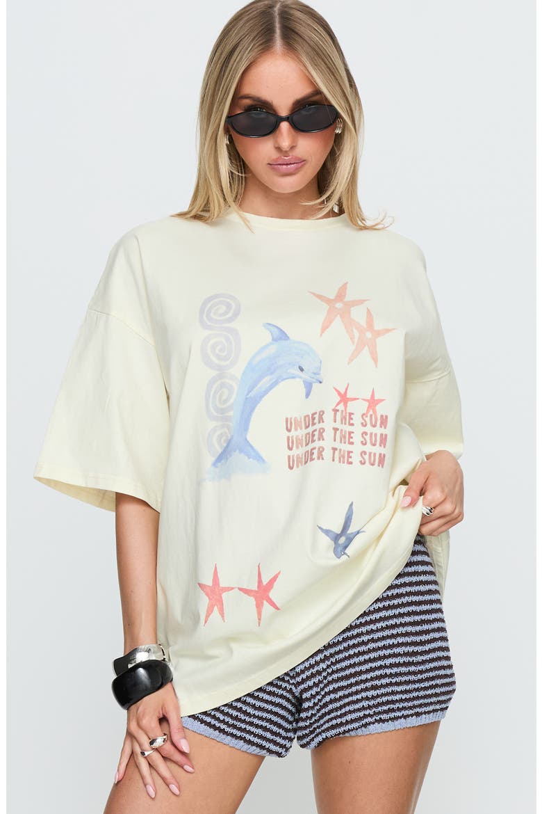 Under the Sun Oversized Graphic T-Shirt, Alternate, color, WASHED CREAM