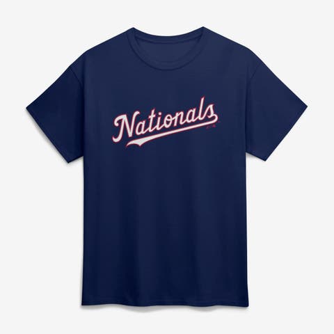 Men's Logo Athletic Navy Washington Nationals Wordmark T-Shirt