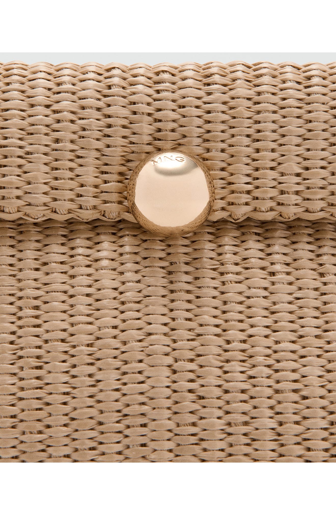 MANGO Woven Flap Wristlet, Alternate, color, Beige