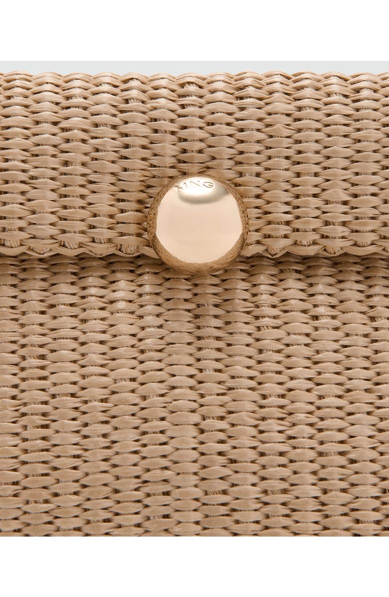 MANGO Woven Flap Wristlet, Alternate, color, Beige