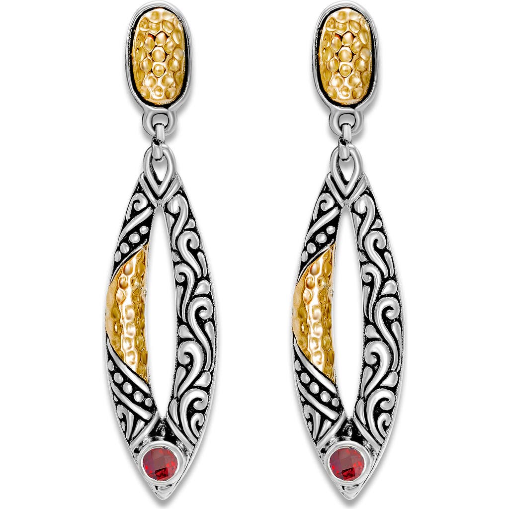 Samuel B. Silver 0.30 Ct. Tw. Garnet Drop Earrings In Red
