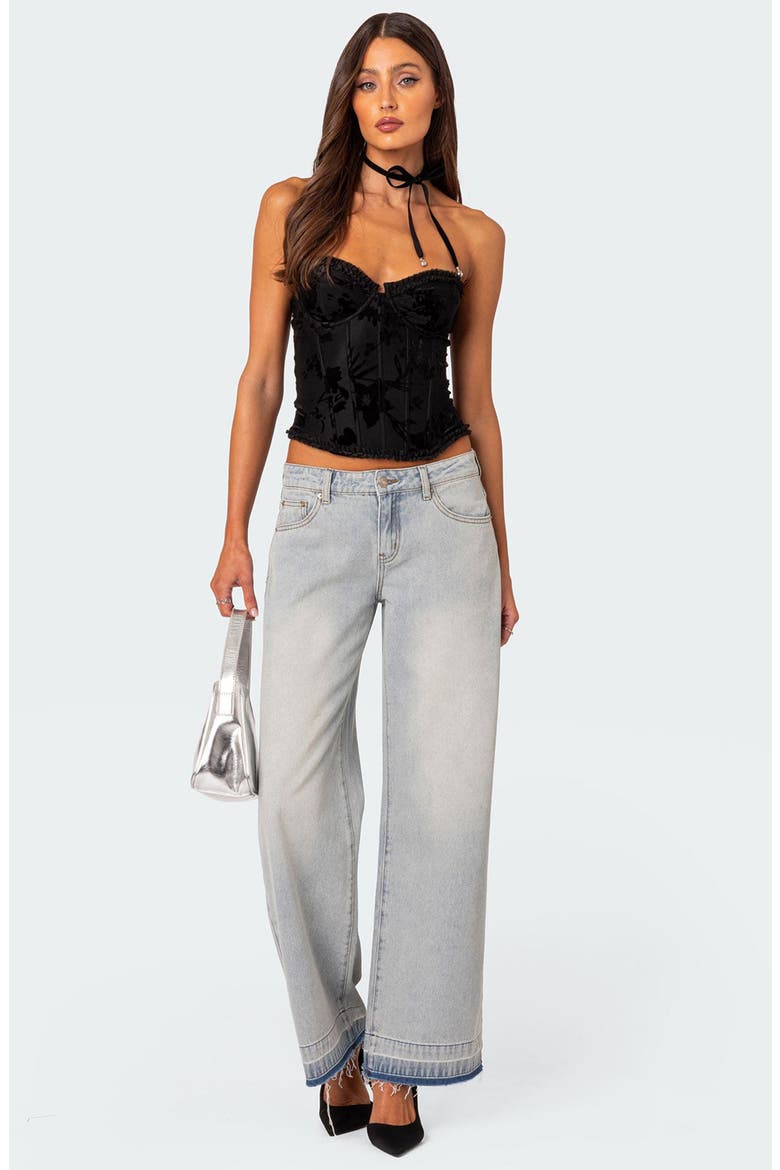 Release Hem Low Rise Jeans, Alternate, color, LIGHT-BLUE