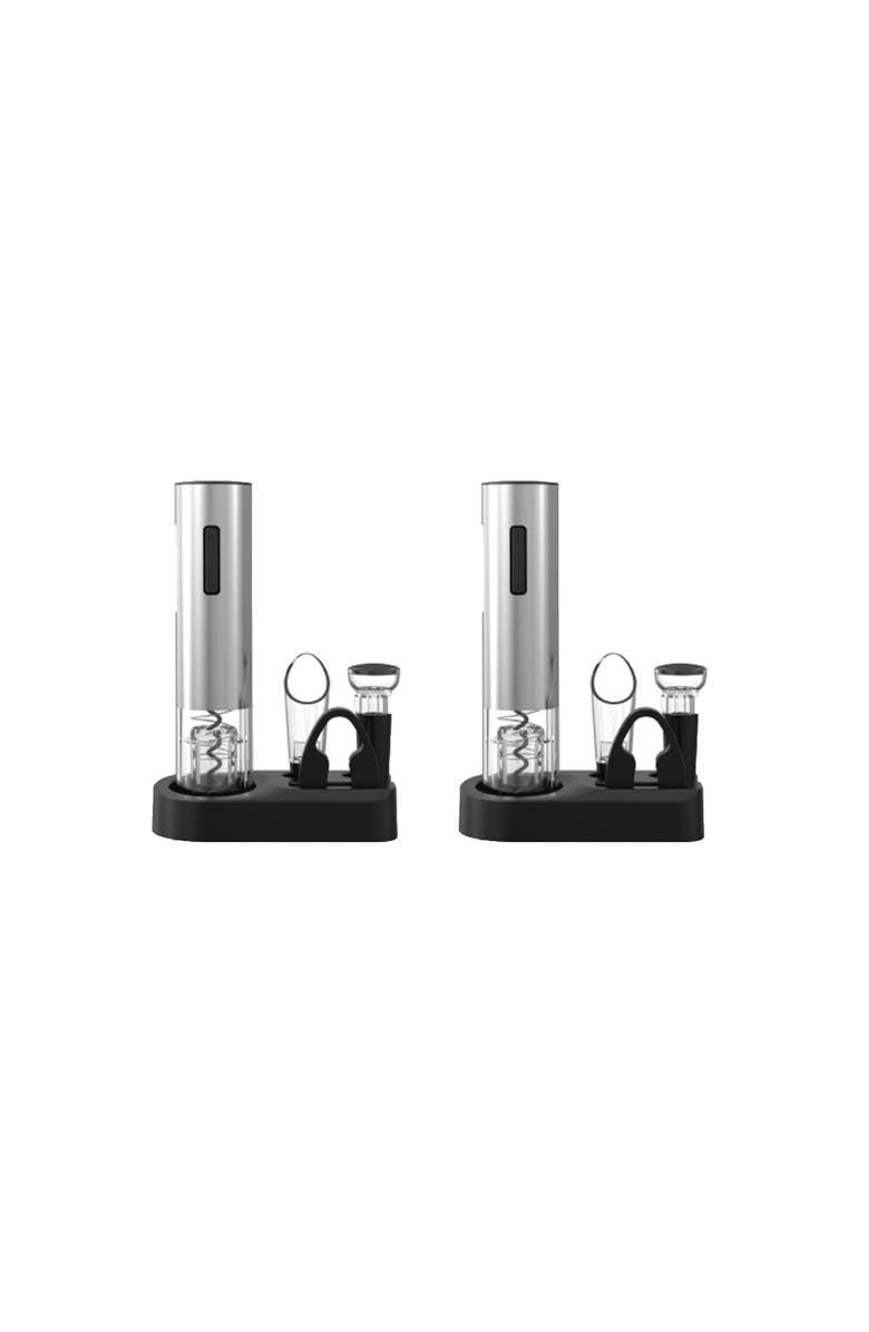 PURSONIC 5-Piece Electric Wine Opener Set - 2 PACK Bundle, Main, color, Silver